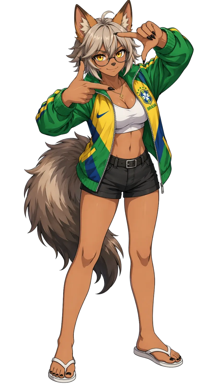 Maki, guia do otamaker, personagem estilo anime com traços de raposa em pose de apresentação.